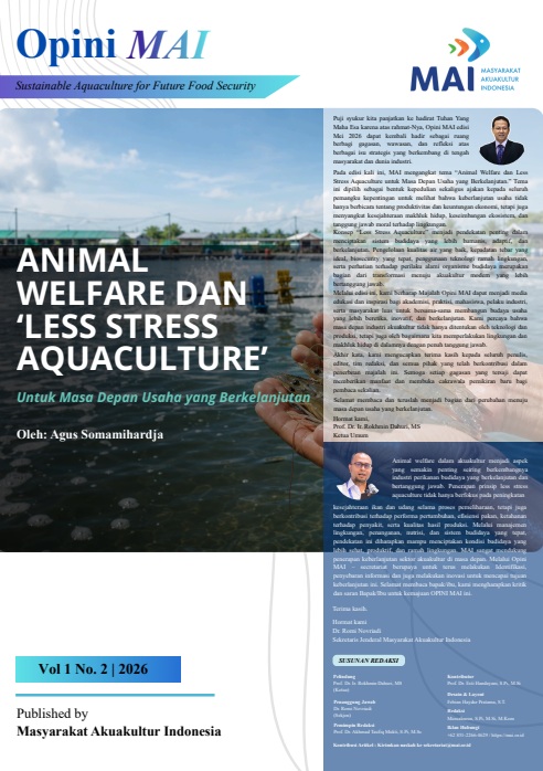 Cover ANIMAL WELFARE DAN ‘LESS STRESS AQUACULTURE’ : Untuk Masa Depan Usaha yang Berkelanjutan