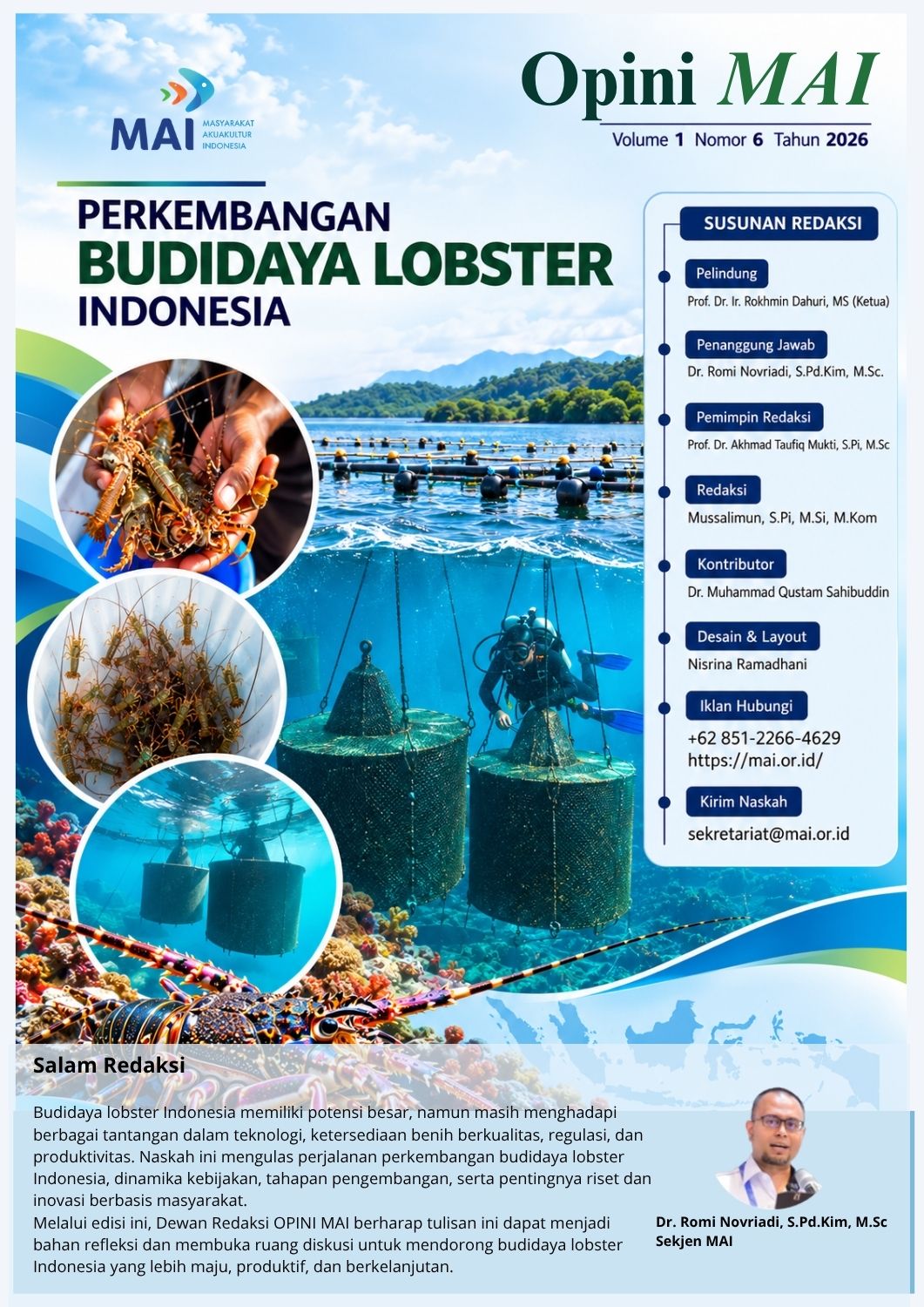 Cover Perkembangan Budidaya Lobster Indonesia